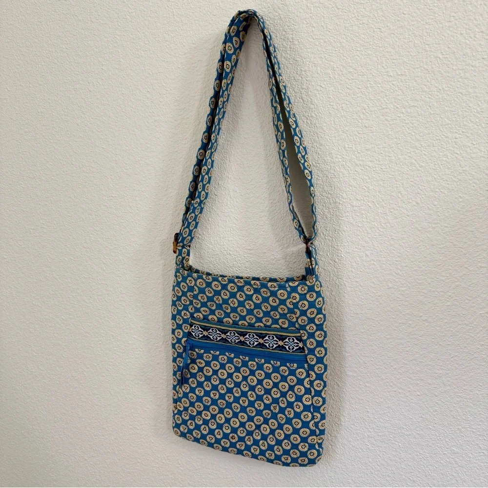 Vera Bradley Colorful Patterned Rivera Blue Crossbody Hipster
